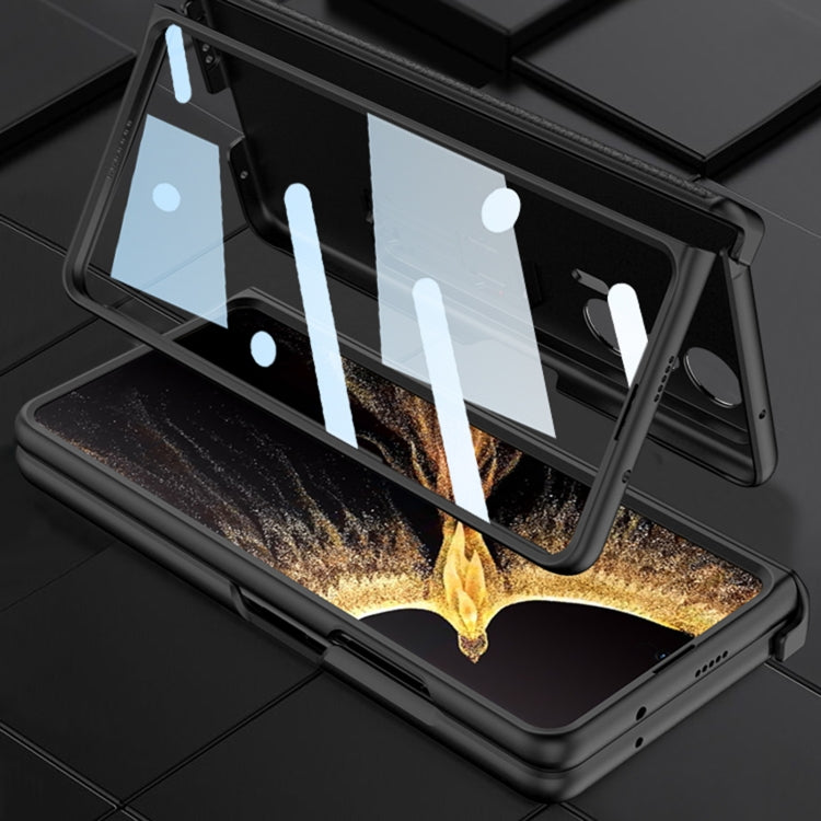 For Honor Magic VS GKK Magnetic Hinge Flip Leather Phone Case with Holder(Black) - Honor Cases by GKK | Online Shopping South Africa | PMC TechLife | Buy Now Pay Later Mobicred