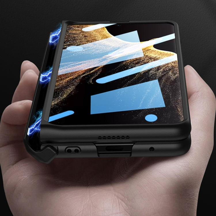 For Honor Magic VS GKK Magnetic Hinge Flip Leather Phone Case with Holder(Black) - Honor Cases by GKK | Online Shopping South Africa | PMC TechLife | Buy Now Pay Later Mobicred