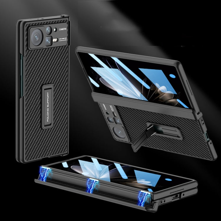 For Xiaomi Mix Fold 2 GKK Magnetic Hinge Flip Leather Phone Case with Holder(Carbon Fibre) - free shipping - PMC TechLife - Order now!