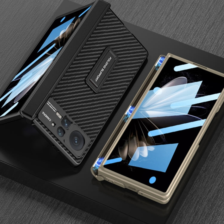 For Xiaomi Mix Fold 2 GKK Magnetic Hinge Flip Leather Phone Case with Holder(Carbon Fibre) - free shipping - PMC TechLife - Order now!