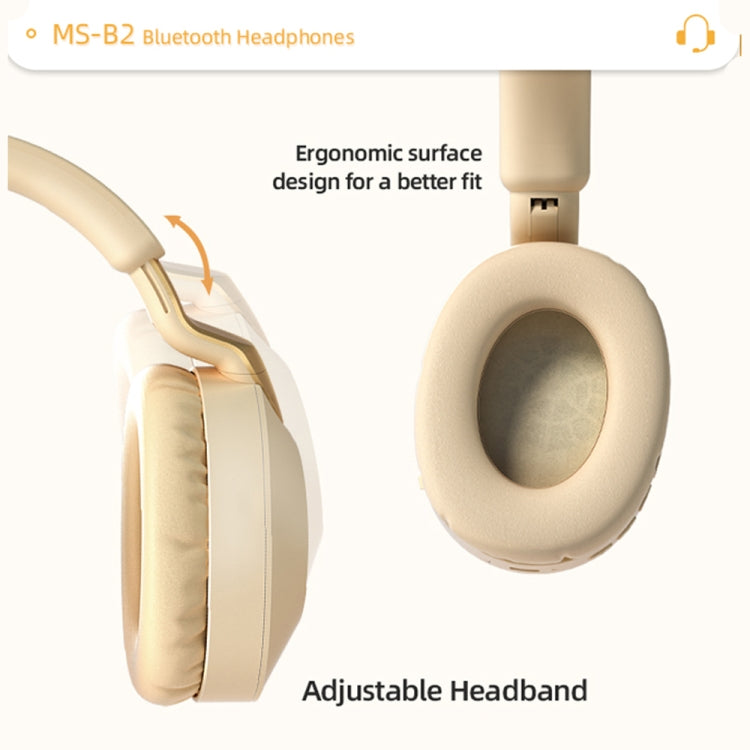 B2 Wireless Bluetooth 5.1 Foldable Noise Reduction Headset(Apricot) - Headset & Headphone by PMC TechLife | Online Shopping South Africa | PMC TechLife