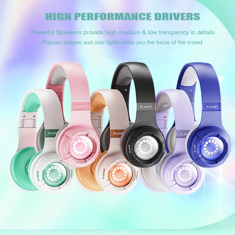 KE25 RGB Light Wireless Stereo Music Bluetooth Headset(Pink) - Headset & Headphone by PMC TechLife | Online Shopping South Africa | PMC TechLife