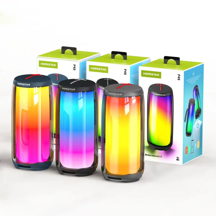 HOPESTAR P49 Tone Pulse RGB Light Waterproof Bluetooth Speaker(Black) - free shipping - PMC TechLife - Order now!