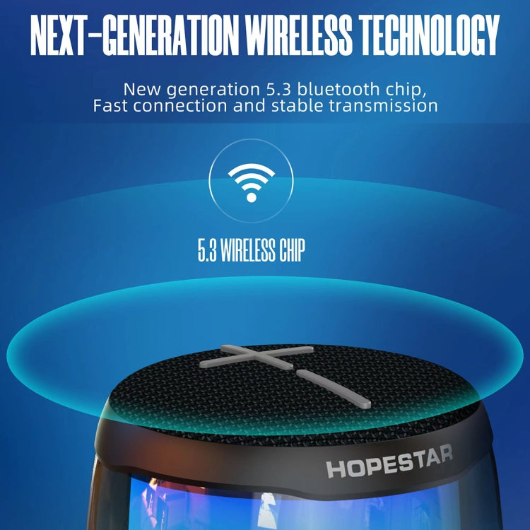 HOPESTAR P49 Tone Pulse RGB Light Waterproof Bluetooth Speaker(Black) - free shipping - PMC TechLife - Order now!