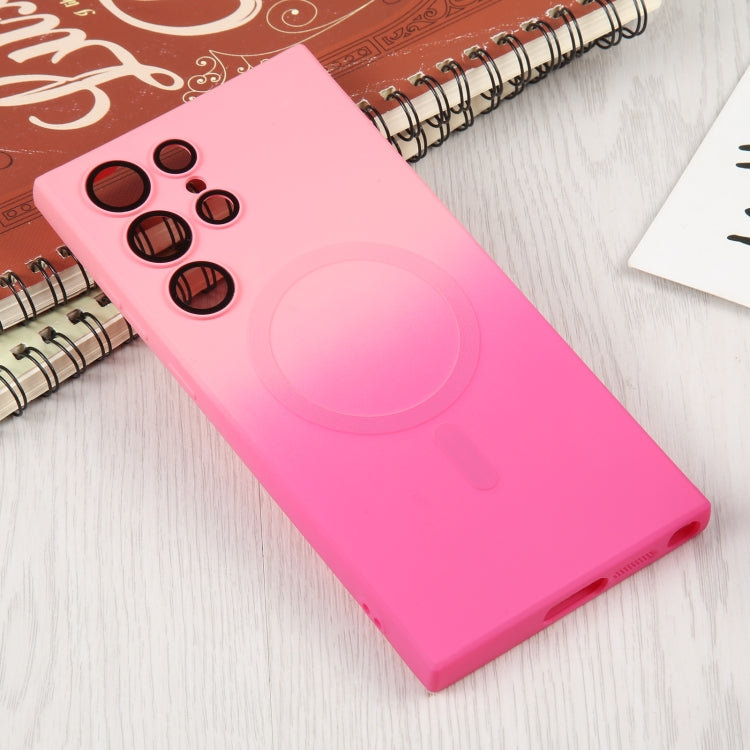 For Samsung Galaxy S23 Ultra 5G Liquid TPU Silicone Gradient MagSafe Phone Case(Pink Red) - free shipping - PMC TechLife - Order now!