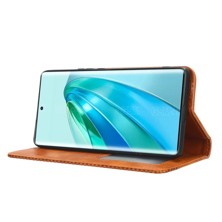 For Honor X9A / X40 / Magic5 Lite 5G Magnetic Buckle Retro Texture Leather Phone Case(Brown) - free shipping - PMC TechLife - Order now!
