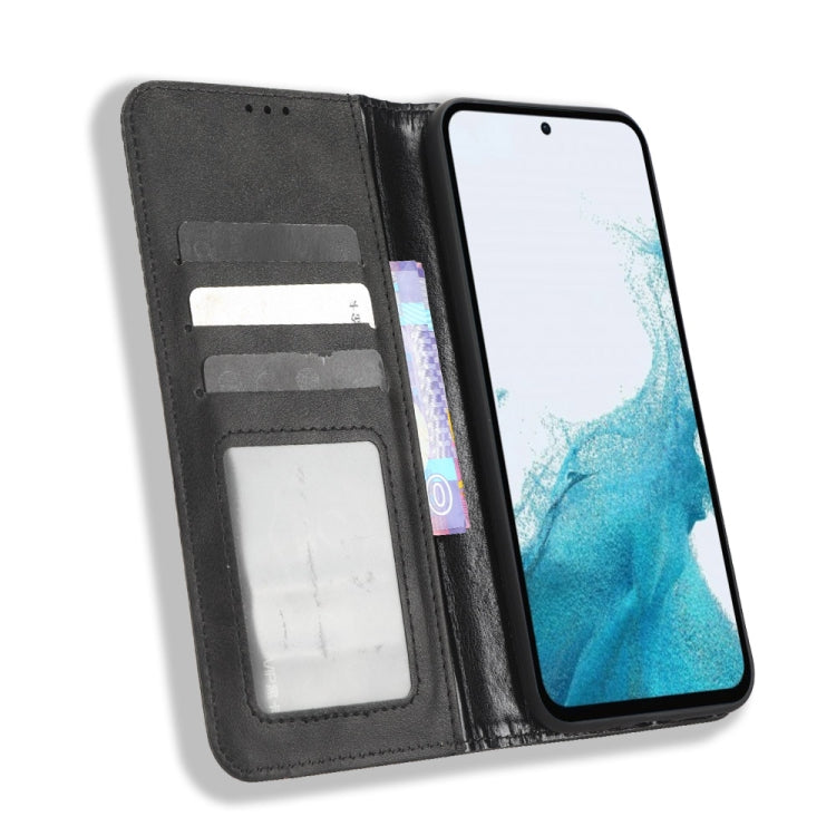 For Samsung Galaxy A54 5G Magnetic Buckle Retro Texture Leather Phone Case(Black) - free shipping - PMC TechLife - Order now!
