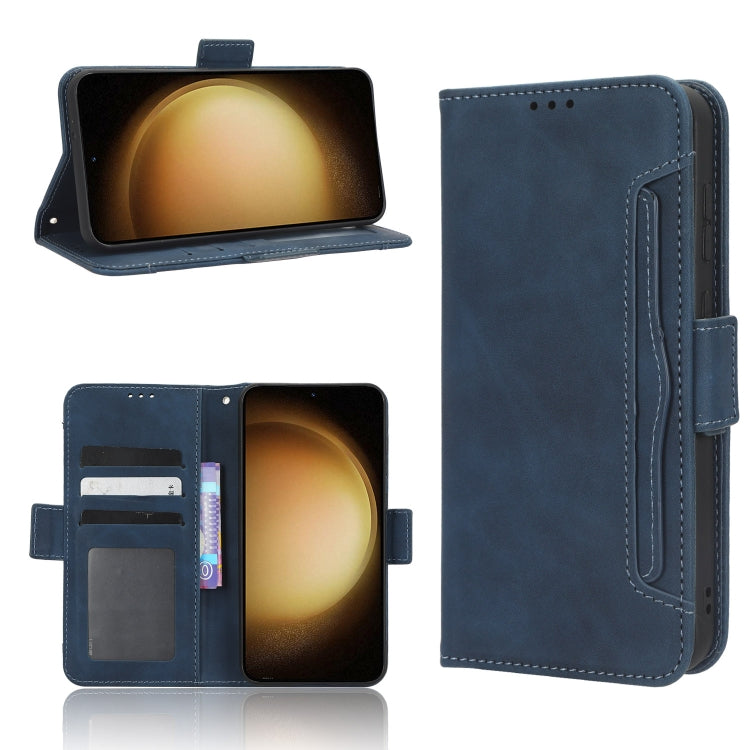 For Samsung Galaxy S23+ 5G Skin Feel Calf Texture Card Slots Leather Phone Case(Blue) - free shipping - PMC TechLife - Order now!