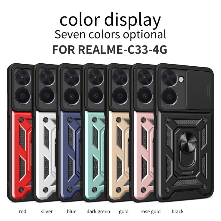 For Realme C33 4G Sliding Camera Cover Design Phone Case(Red) - Realme Cases by PMC TechLife | Online Shopping South Africa | PMC TechLife | Buy Now Pay Later Mobicred