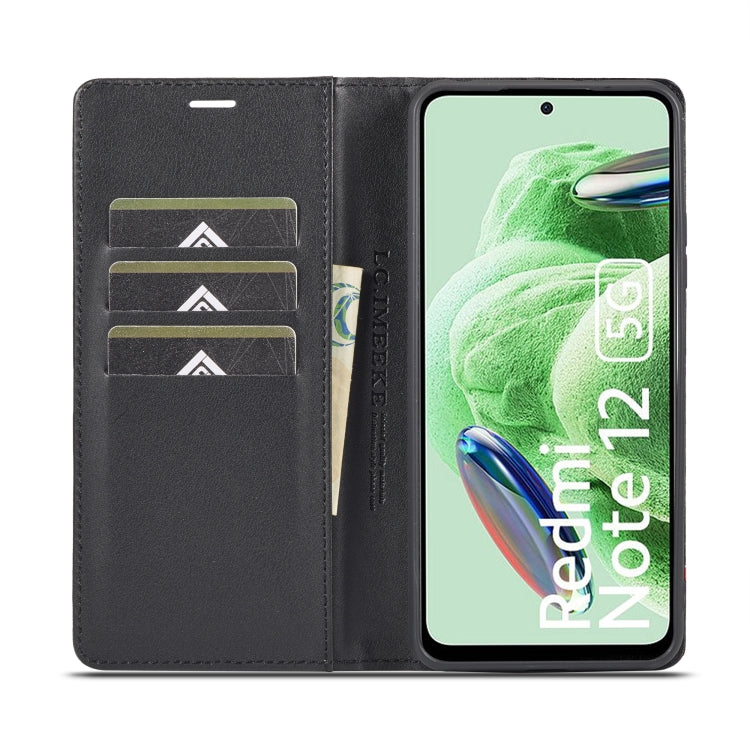 For Xiaomi Poco X5/Redmi Note 12 5G LC.IMEEKE Carbon Fiber Texture Flip Leather Phone Case(Vertical Black) - free shipping - PMC TechLife - Order now!