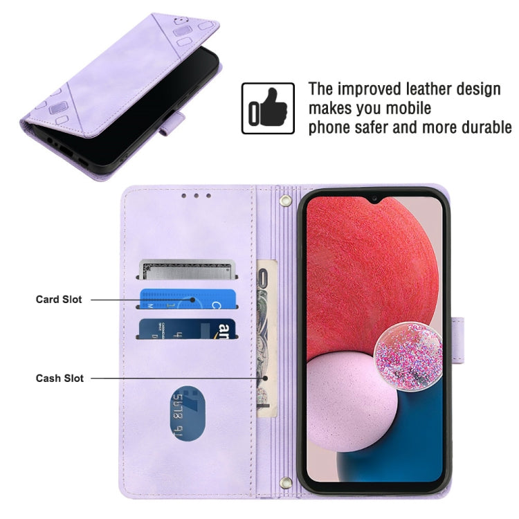 For Samsung Galaxy A13 Lite / A13 4G Skin-feel Embossed Leather Phone Case(Light Purple) - free shipping - PMC TechLife - Order now!