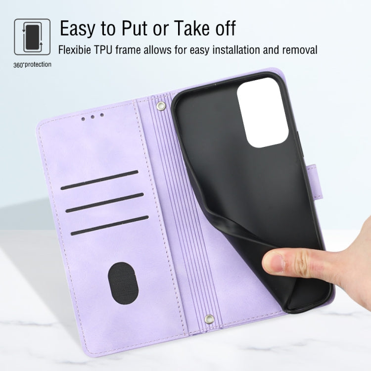 For Samsung Galaxy A13 Lite / A13 4G Skin-feel Embossed Leather Phone Case(Light Purple) - free shipping - PMC TechLife - Order now!