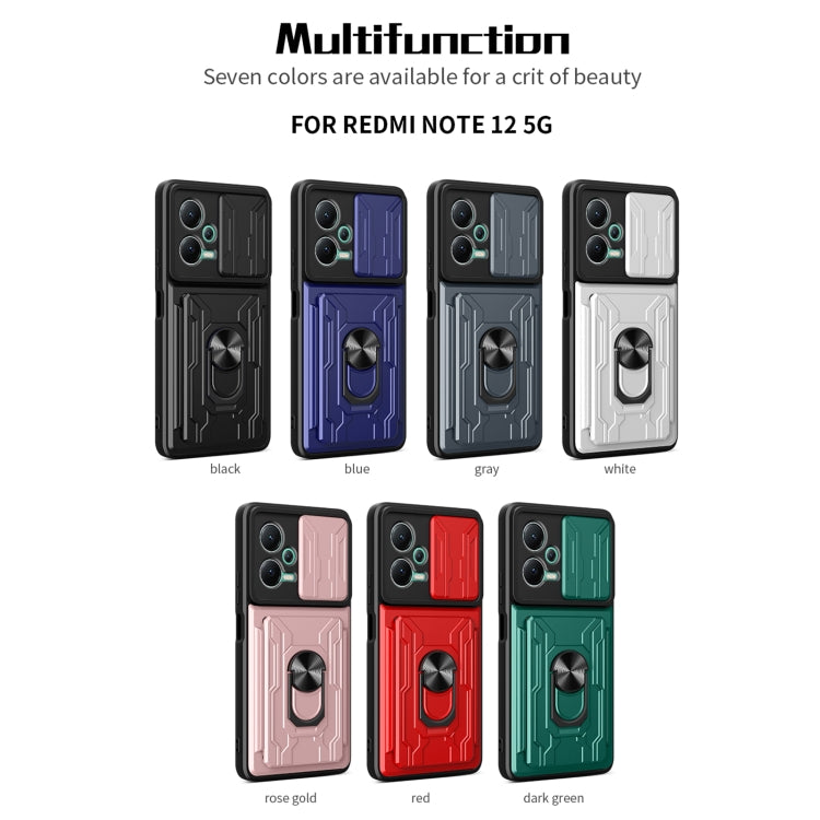 For Xiaomi Redmi Note 12 5G Sliding Camshield Card Phone Case(Black) - free shipping - PMC TechLife - Order now!