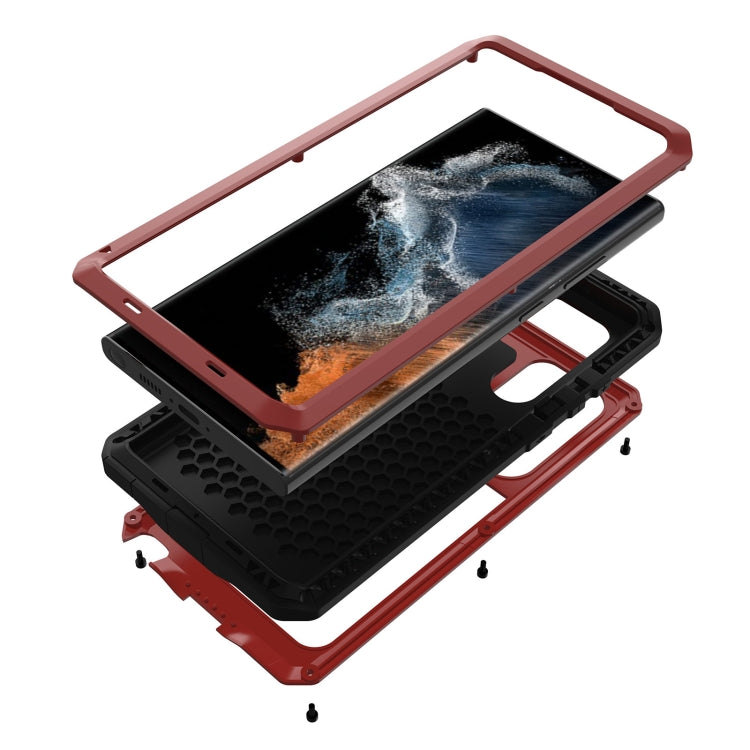 For Samsung Galaxy S23 Ultra 5G RedPepper 360 Full Body Rugged Metal Life Waterproof Phone Case(Red) - free shipping - PMC TechLife - Order now!