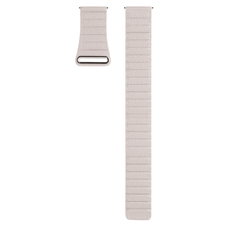 Compatible with Garmin Compatible witherunner 255S / Venu 2S 18mm Universal Magnetic Loop Leather Watch Band(Khaki) - Watch Bands by PMC TechLife | Online Shopping South Africa | PMC TechLife | Buy Now Pay Later Mobicred