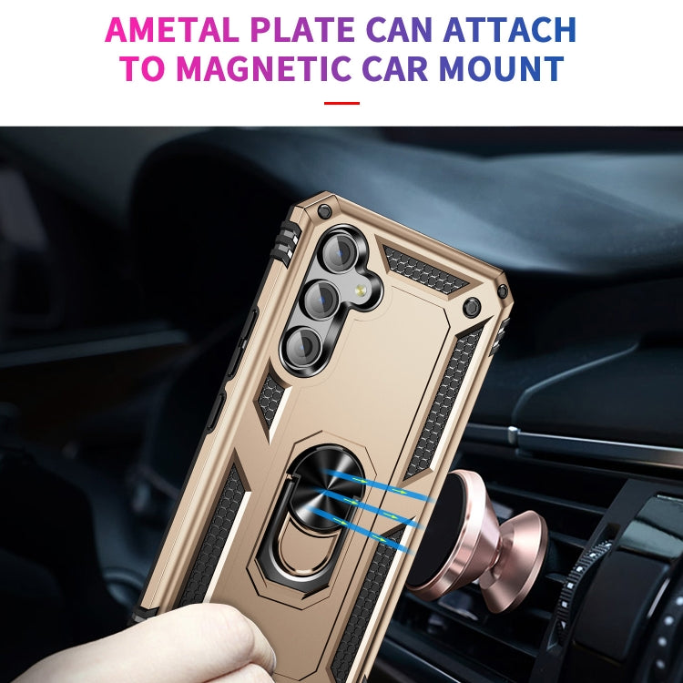 For Samsung Galaxy A54 Shockproof TPU + PC Phone Case with Holder(Gold) - free shipping - PMC TechLife - Order now!