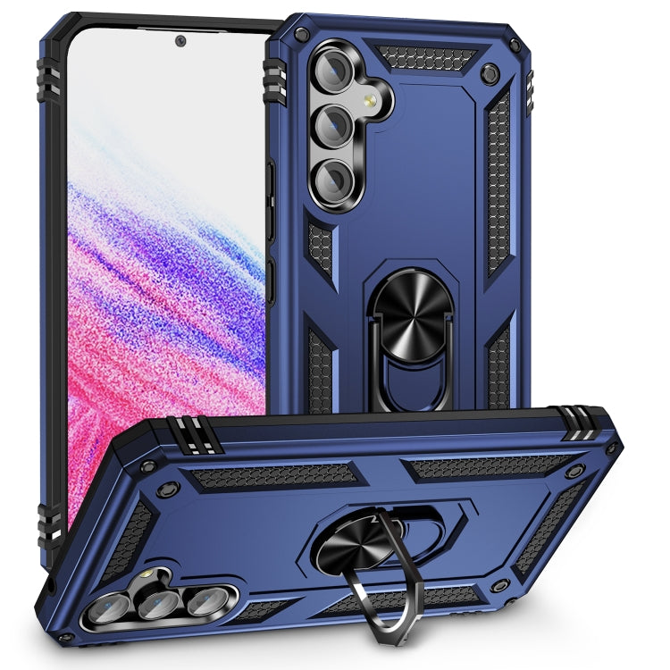 For Samsung Galaxy A54 Shockproof TPU + PC Phone Case with Holder(Blue) - free shipping - PMC TechLife - Order now!