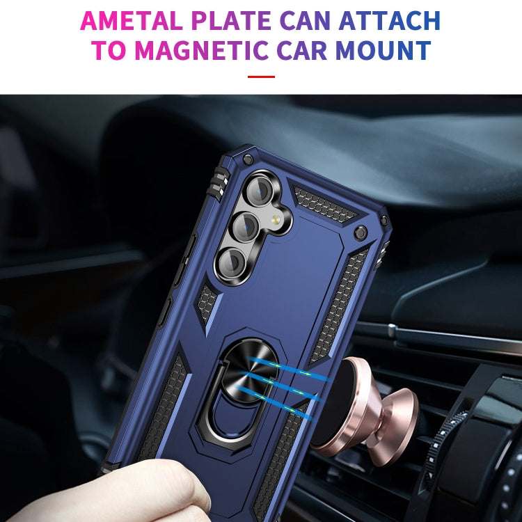 For Samsung Galaxy A54 Shockproof TPU + PC Phone Case with Holder(Blue) - free shipping - PMC TechLife - Order now!