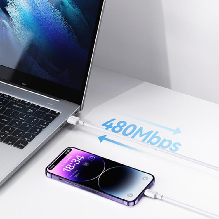 USAMS US-SJ610 U84 PD20W USB-C / Type-C to 8 Pin Charging Data Cable, Cable Length:1m(White) - free shipping - PMC TechLife - Order now!