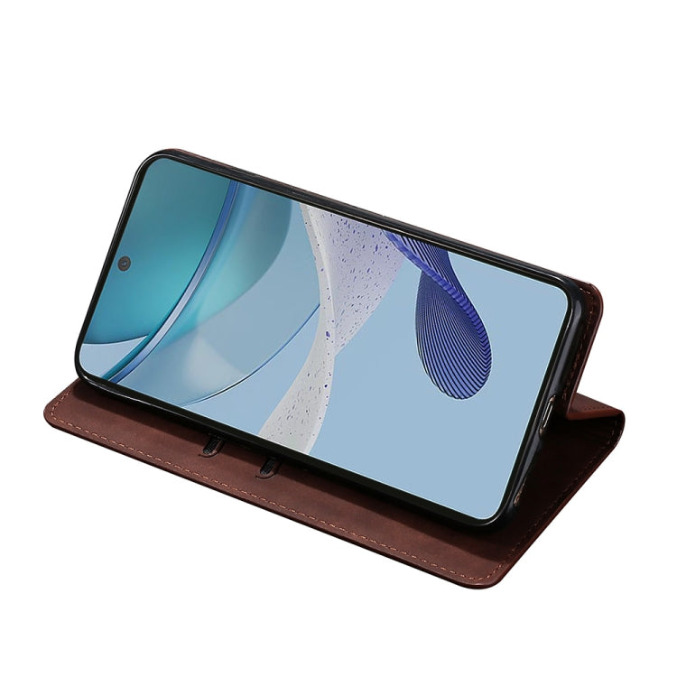 For Xiaomi Redmi 12C 4G Skin Feel Magnetic Horizontal Flip Leather Phone Case(Dark Brown) - free shipping - PMC TechLife - Order now!