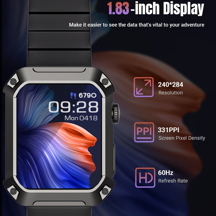 Rogbid Tank S2 1.83 inch IPS Screen Smart Watch, Support Bluetooth Calling / Blood Pressure / Sleep Monitoring(Black) - free shipping - PMC TechLife - Order now!