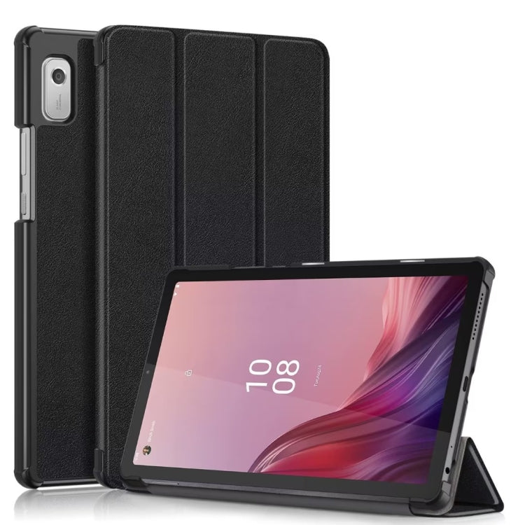 For Lenovo Tab M9 TB-310FU 3-folding Leather Smart Tablet Case(Black) - free shipping - PMC TechLife - Order now!
