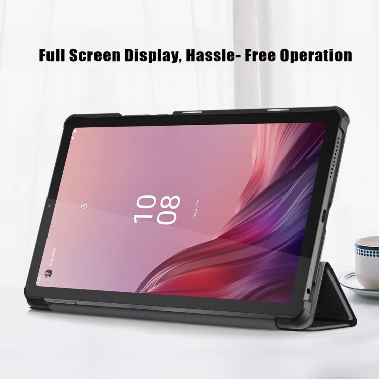 For Lenovo Tab M9 TB-310FU 3-folding Leather Smart Tablet Case(Black) - free shipping - PMC TechLife - Order now!