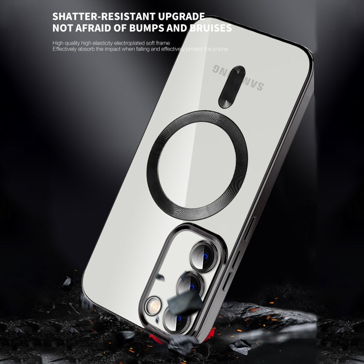 For Samsung Galaxy S23 5G CD Texture Plating TPU MagSafe Phone Case with Lens Film(Pink) - Galaxy S23 5G Cases by PMC TechLife | Online Shopping South Africa | PMC TechLife | Buy Now Pay Later Mobicred