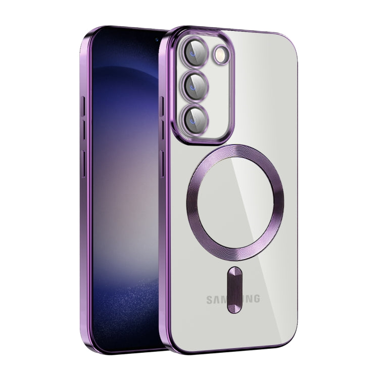 For Samsung Galaxy S23+ 5G CD Texture Plating TPU MagSafe Phone Case with Lens Film(Dark Purple) - free shipping - PMC TechLife - Order now!