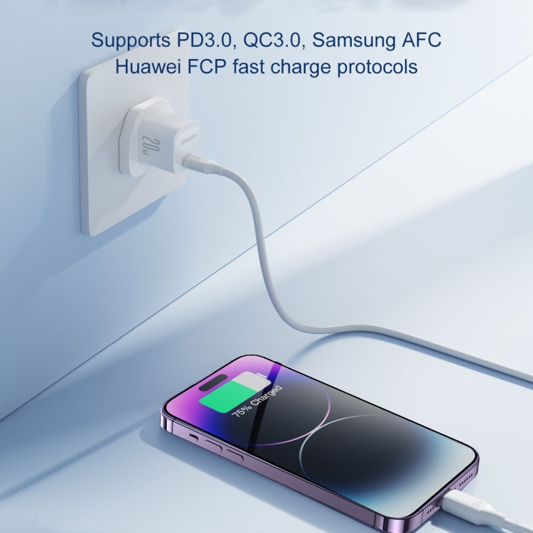 JOYROOM JR-TCF02 PD Type-C 20W Mini Charger, Plug:UK Plug(Black) - USB Charger by JOYROOM | Online Shopping South Africa | PMC TechLife | Buy Now Pay Later Mobicred