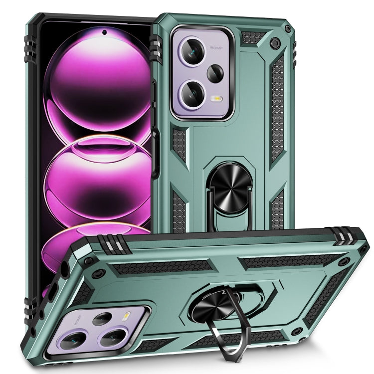 For Xiaomi Redmi Note 12 Pro 5G Shockproof TPU + PC Phone Case with Holder(Dark Green) - free shipping - PMC TechLife - Order now!