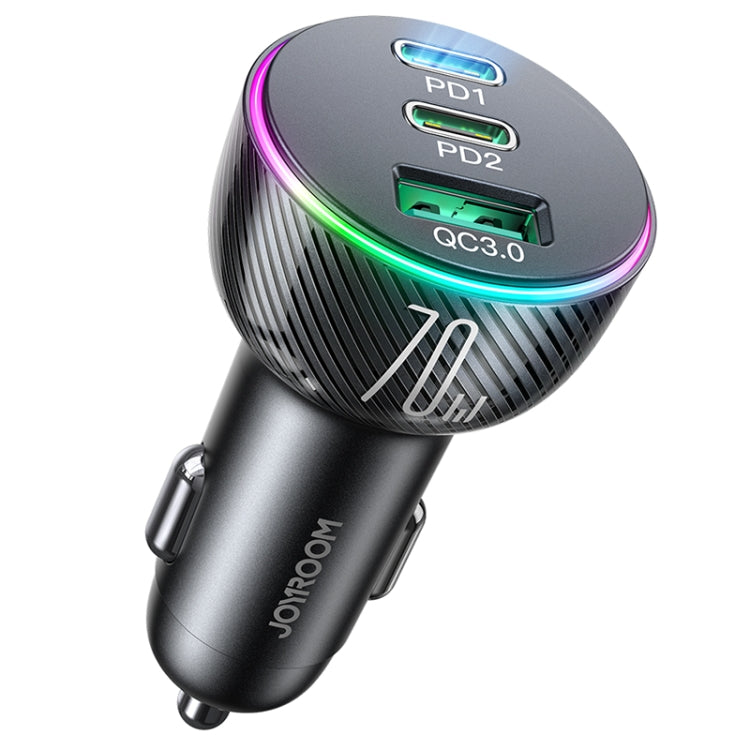 JOYROOM JR-CL26 70W 3-port USB+USB-C / Type-C Car Charger(Black) - Car Charger by JOYROOM | Online Shopping South Africa | PMC TechLife | Buy Now Pay Later Mobicred
