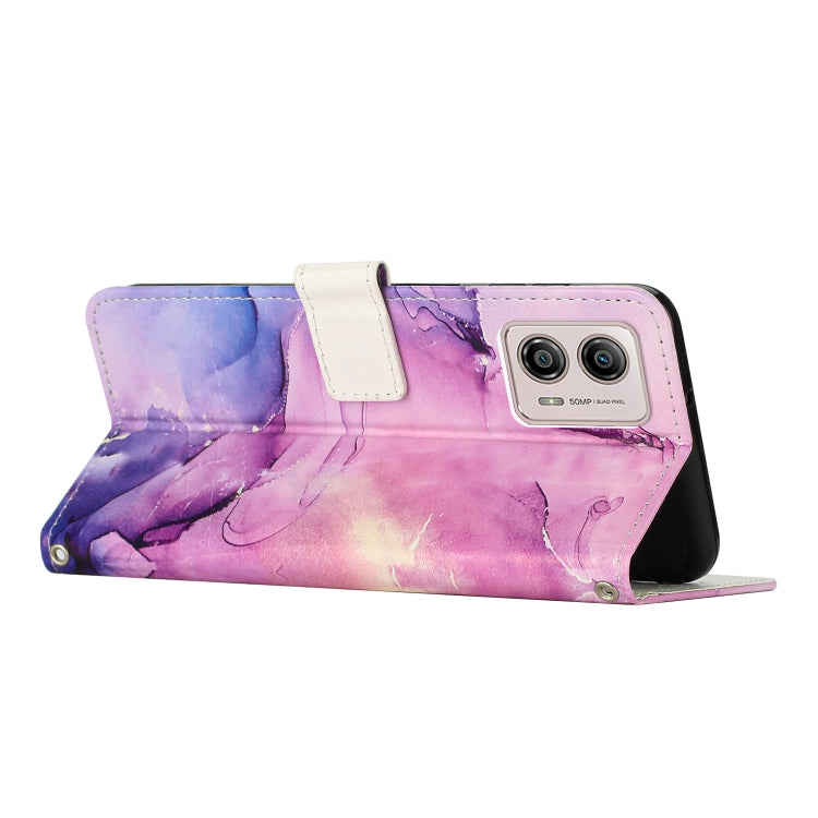 For Motorola Moto G53 5G/G13 4G/G23 4G Painted Marble Pattern Leather Phone Case(Purple) - free shipping - PMC TechLife - Order now!