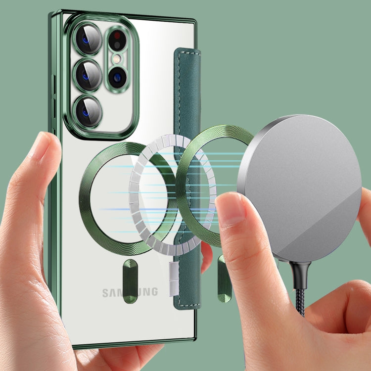 For Samsung Galaxy S23+ 5G MagSafe Magnetic RFID Anti-theft Leather Phone Case(Dark Purple) - Galaxy S23+ 5G Cases by PMC TechLife | Online Shopping South Africa | PMC TechLife