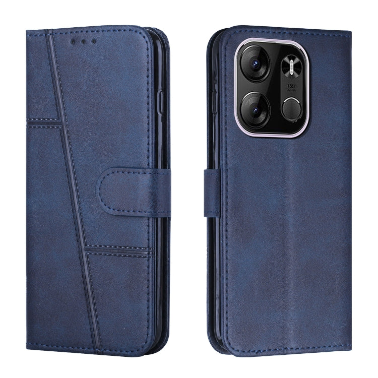 For Tecno Spark Go 2023 Stitching Calf Texture Buckle Leather Phone Case(Blue) - free shipping - PMC TechLife - Order now!