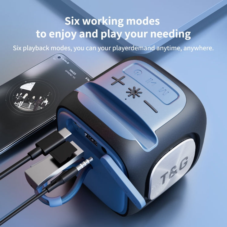 T&G TG359 Portable Outdoor LED Wireless Bluetooth Speaker(Blue) - Mini Speaker by T&G | Online Shopping South Africa | PMC TechLife | Buy Now Pay Later Mobicred