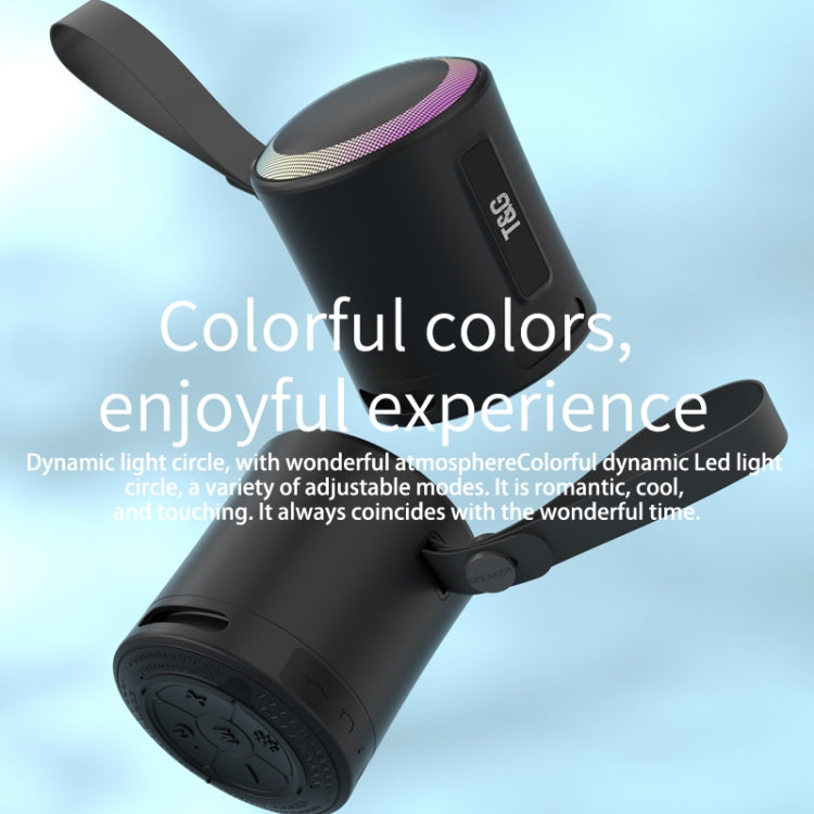 T&G TG373 Outdoor Portable LED Light RGB Multicolor Wireless Bluetooth Speaker Subwoofer(Black) - free shipping - PMC TechLife - Order now!