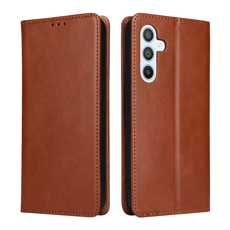 For Samsung Galaxy A54 5G Fierre Shann PU Genuine Leather Texture Leather Phone Case(Brown) - Galaxy Phone Cases by FIERRE SHANN | Online Shopping South Africa | PMC TechLife | Buy Now Pay Later Mobicred