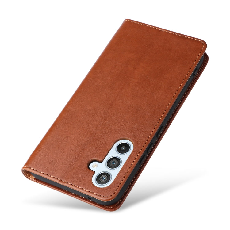 For Samsung Galaxy A54 5G Fierre Shann PU Genuine Leather Texture Leather Phone Case(Brown) - Galaxy Phone Cases by FIERRE SHANN | Online Shopping South Africa | PMC TechLife | Buy Now Pay Later Mobicred