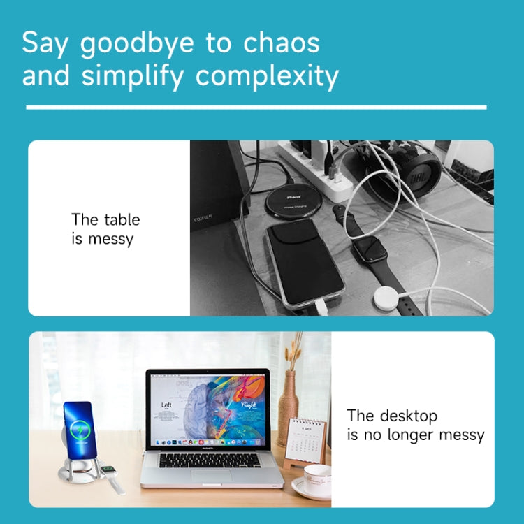 N21 15W 3 in 1 Transparent Magnetic Wireless Charger(Blue) -  by PMC TechLife | Online Shopping South Africa | PMC TechLife