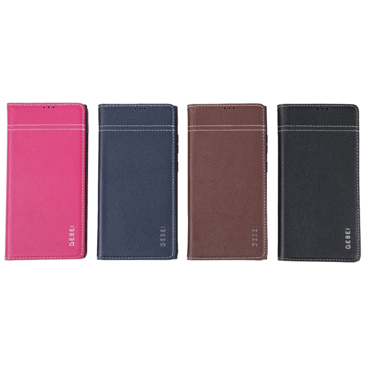 For Samsung Galaxy S23 Ultra 5G GEBEI Top-grain Horizontal Flip Leather Phone Case(Brown) -  by GEBEI | Online Shopping South Africa | PMC TechLife | Buy Now Pay Later Mobicred