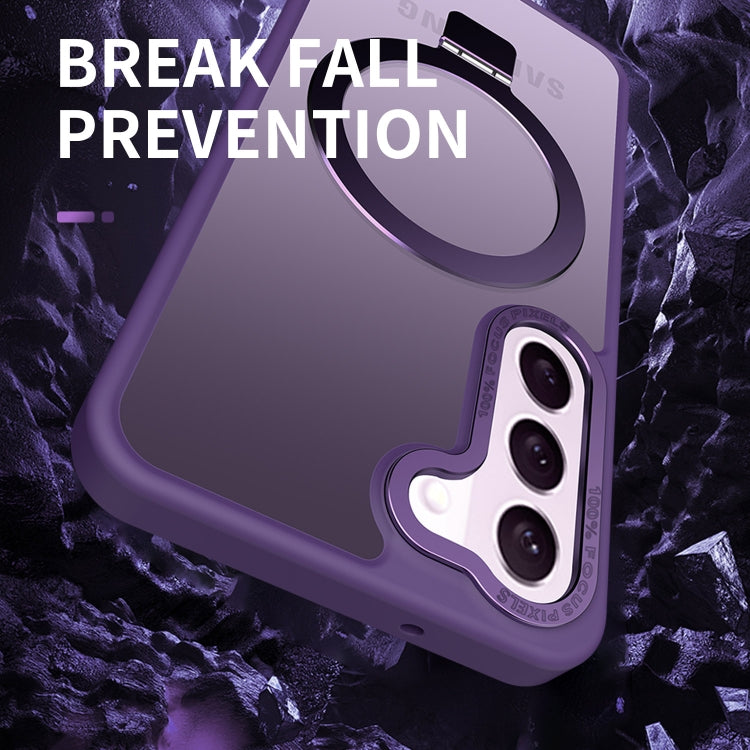 For Samsung Galaxy S23 5G Skin Feel MagSafe Magnetic Holder Phone Case(Purple) - Galaxy S23 5G Cases by PMC TechLife | Online Shopping South Africa | PMC TechLife