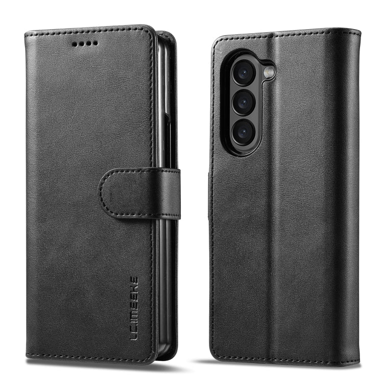 For Samsung Galaxy Z Fold5 5G LC.IMEEKE Calf Texture Leather Phone Case(Black) - free shipping - PMC TechLife - Order now!