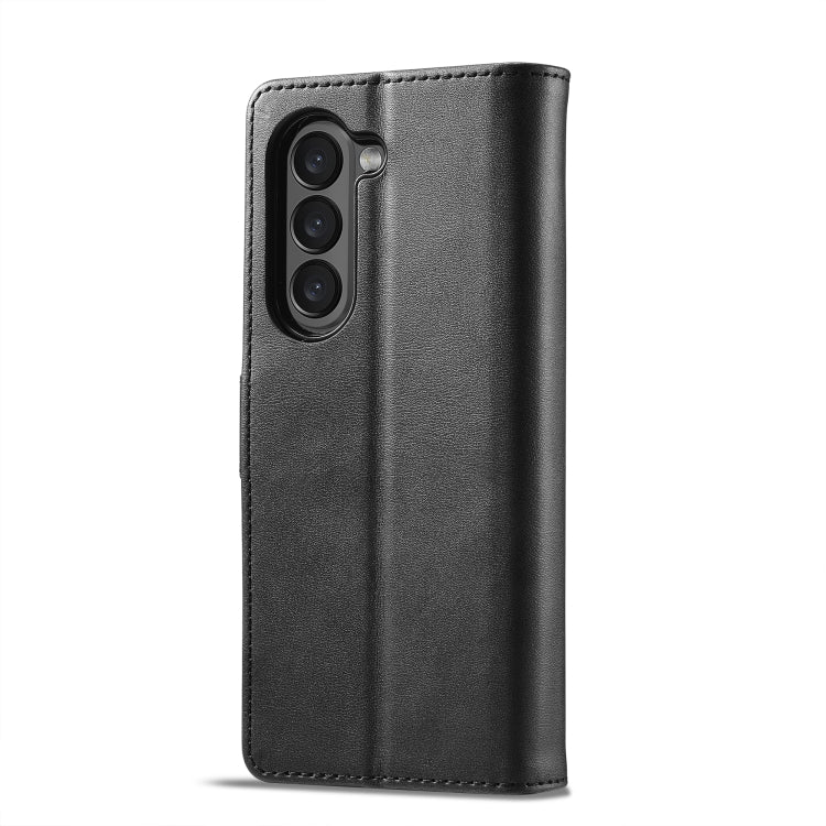 For Samsung Galaxy Z Fold5 5G LC.IMEEKE Calf Texture Leather Phone Case(Black) - free shipping - PMC TechLife - Order now!