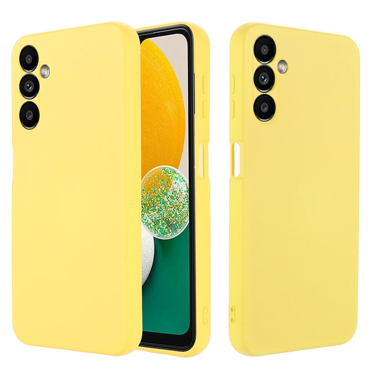For Samsung Galaxy A14 4G Pure Color Liquid Silicone Shockproof Phone Case(Yellow) - free shipping - PMC TechLife - Order now!