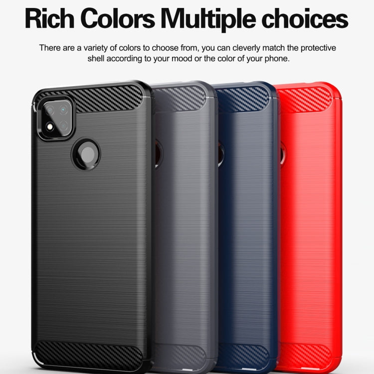 For Xiaomi Redmi 9C NFC Brushed Texture Carbon Fiber TPU Phone Case(Blue) - free shipping - PMC TechLife - Order now!