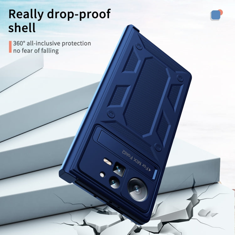 For Xiaomi Mix Fold 2 Hinge All-inclusive Magnetic Phone Case with Stand(Blue) - Xiaomi Cases by PMC TechLife | Online Shopping South Africa | PMC TechLife