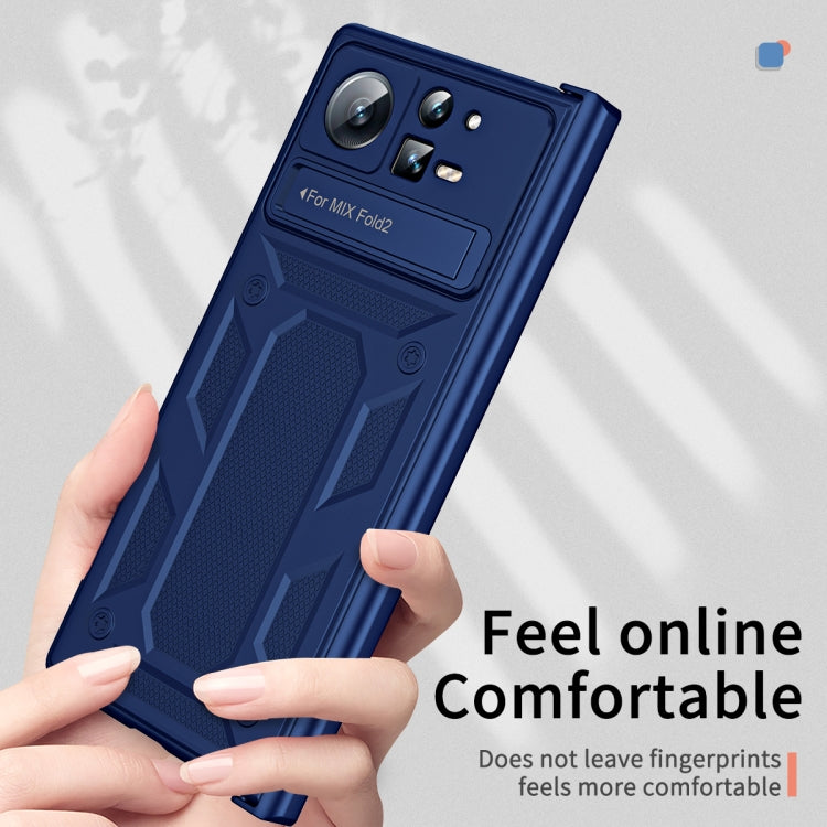 For Xiaomi Mix Fold 2 Hinge All-inclusive Magnetic Phone Case with Stand(Blue) - Xiaomi Cases by PMC TechLife | Online Shopping South Africa | PMC TechLife