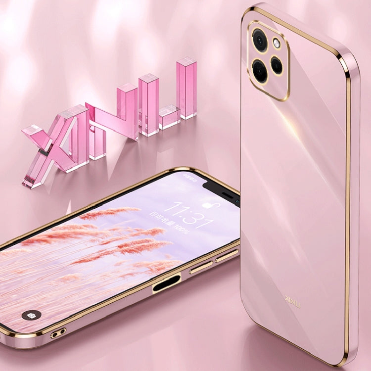 For Huawei nova Y61 XINLI Straight Edge 6D Electroplate TPU Phone Case(Hawthorn Red) - Huawei Cases by XINLI | Online Shopping South Africa | PMC TechLife | Buy Now Pay Later Mobicred