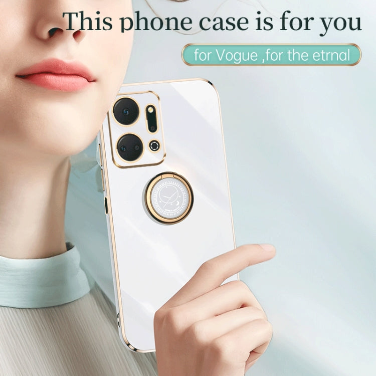 For Honor X7a 2023 XINLI Straight Edge 6D Electroplate TPU Phone Case with Ring Holder(Celestial Blue) - free shipping - PMC TechLife - Order now!
